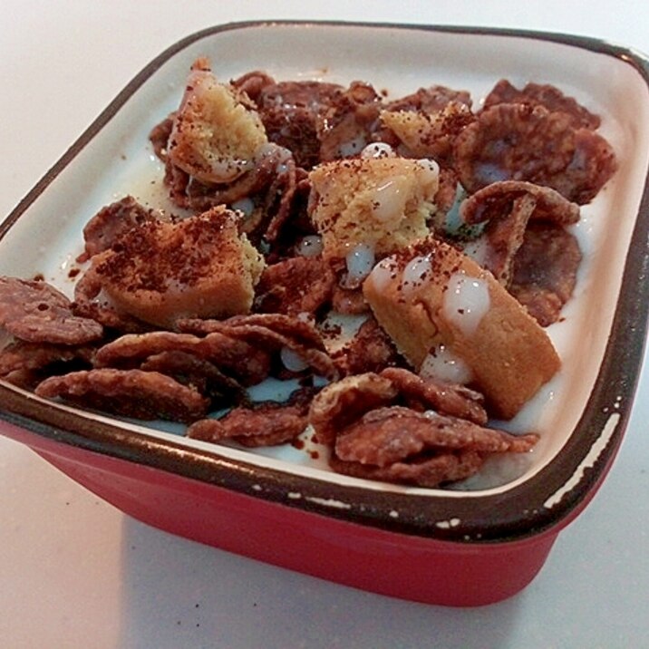 ほろ甘♡ チョコフレークとサブレと珈琲のヨーグルト